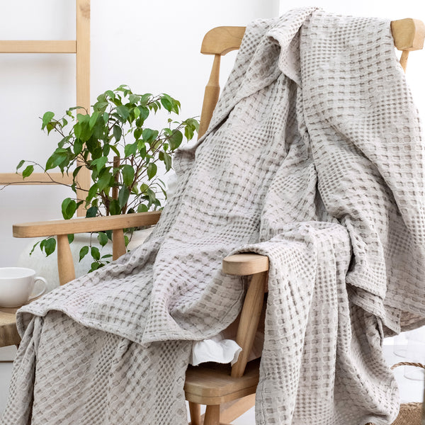Joanna honeycomb cotton armchair throw 120 x 180cm