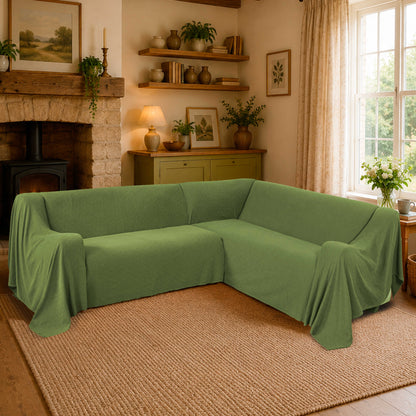 Richmond Small L-Shaped Sofa Throw 2 Pack - 180cm x 260cm + 180cm x 260cm- 100% Cotton
