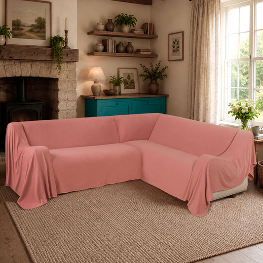 Richmond Medium L-Shaped Sofa Throw 2 Pack - 180cm x 300cm + 180cm x 300cm - 100% Cotton
