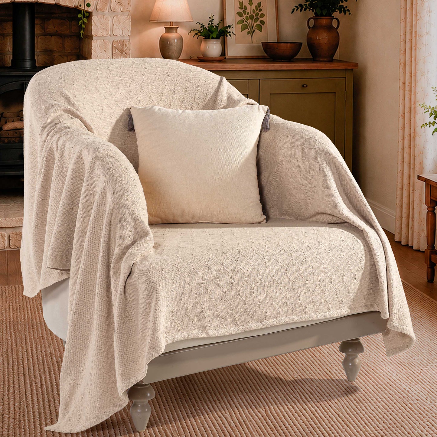 Richmond Armchair and Single Sofa Throw - 130cm x 180cm - 100% Cotton