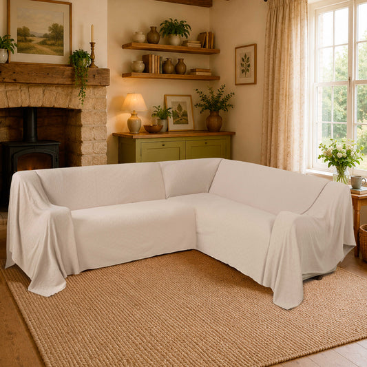 Richmond Large L-Shaped Sofa Throw 2 Pack - 180cm x 300cm + 180cm x 340cm - 100% Cotton