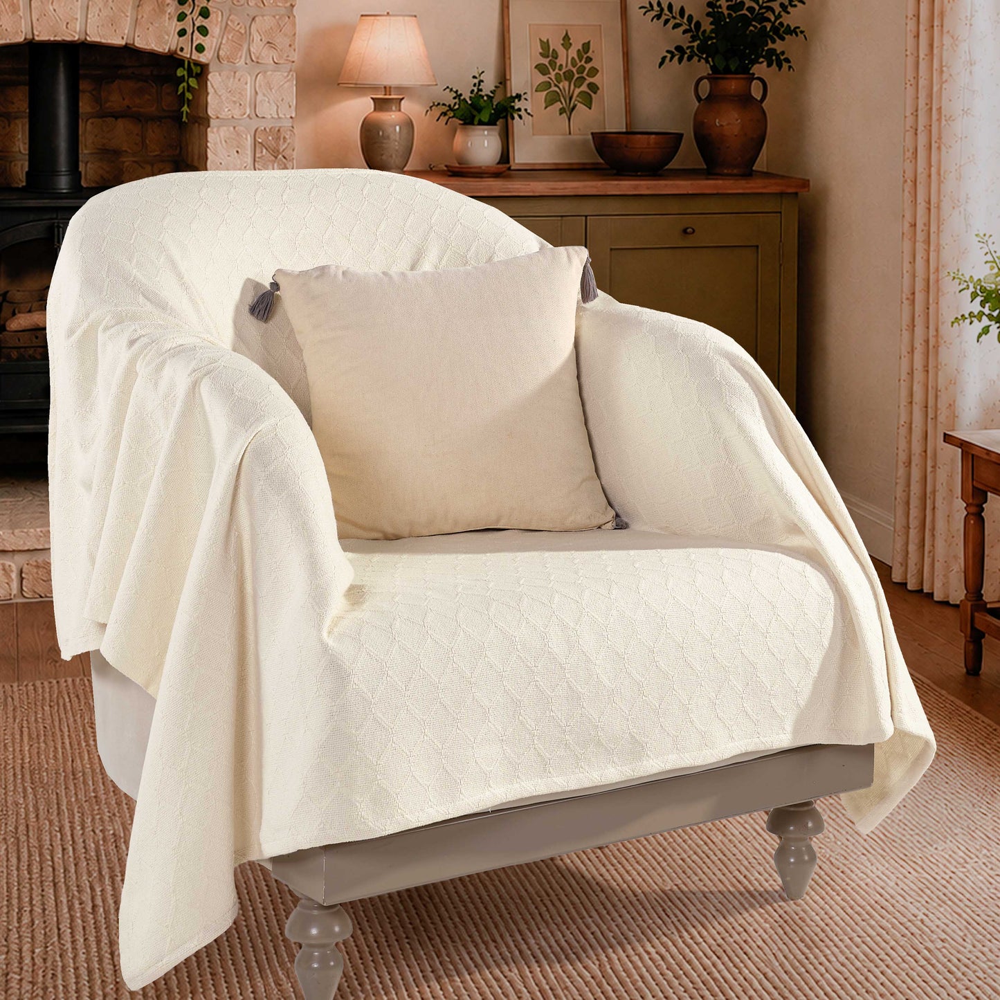 Richmond Armchair and Single Sofa Throw - 130cm x 180cm - 100% Cotton
