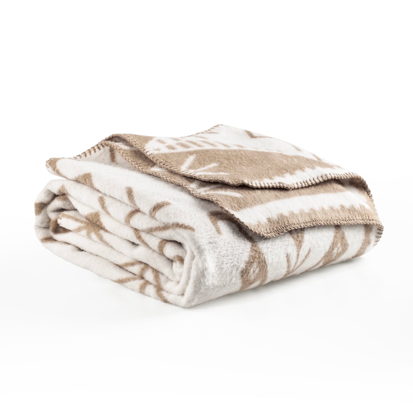 100% Cotton Blanket - Native Pattern - 150 x 200 cm - Beige