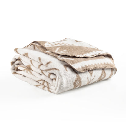 100% Cotton Blanket - Native Pattern - 150 x 200 cm - Beige