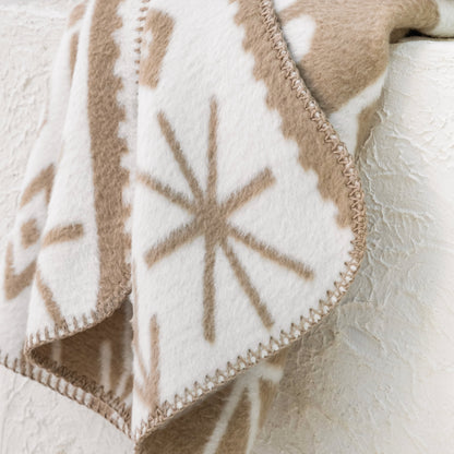 100% Cotton Blanket - Native Pattern - 150 x 200 cm - Beige