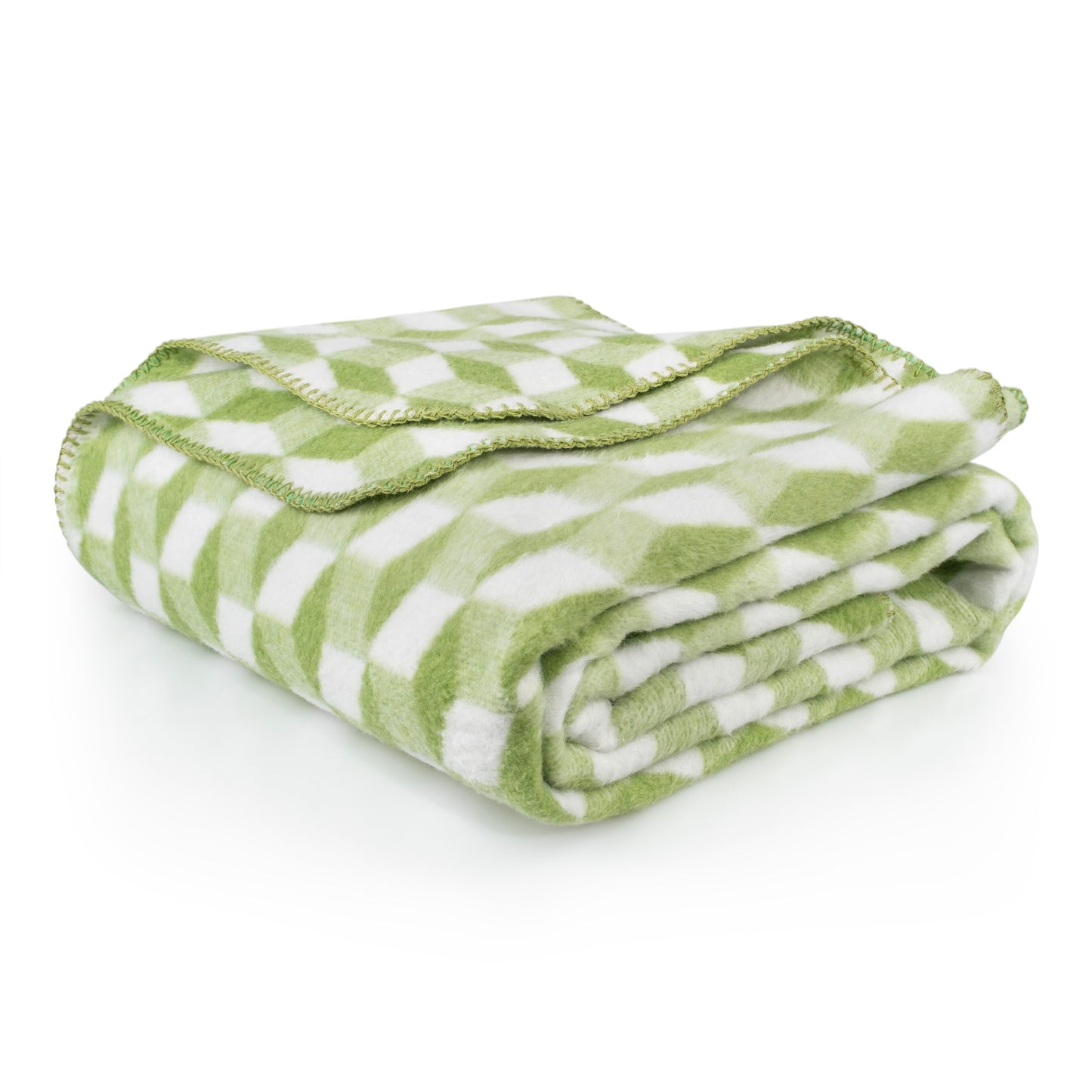 100% Cotton Blanket - Tumbling Pattern - 150 x 200 cm - Green