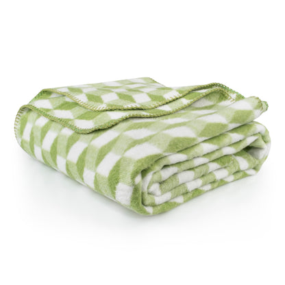 100% Cotton Blanket - Tumbling Pattern - 150 x 200 cm - Green