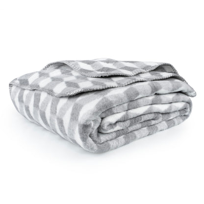 100% Cotton Blanket - Tumbling Pattern - 150 x 200 cm - Grey