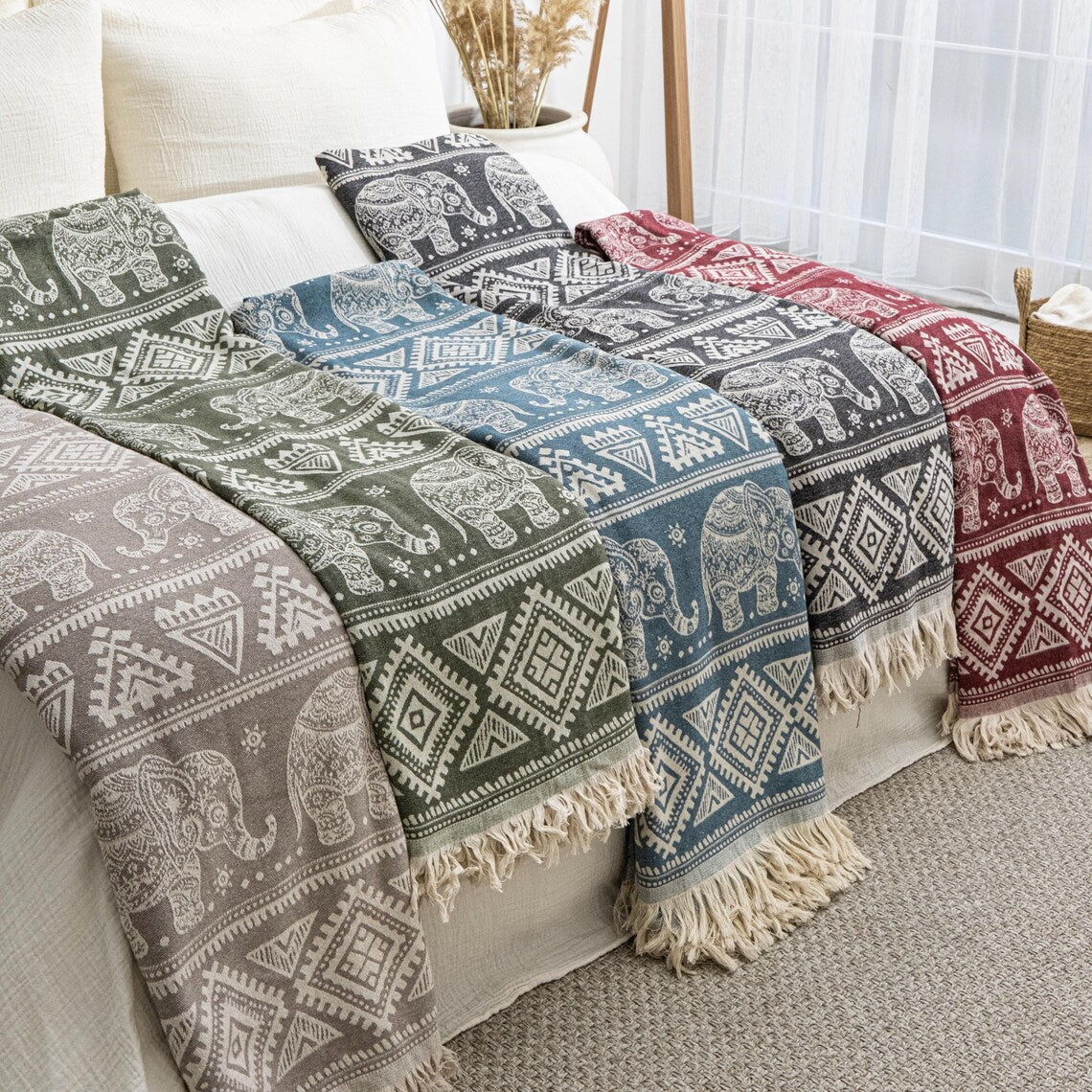 Boho Cotton Throw - 220cm x 240cm